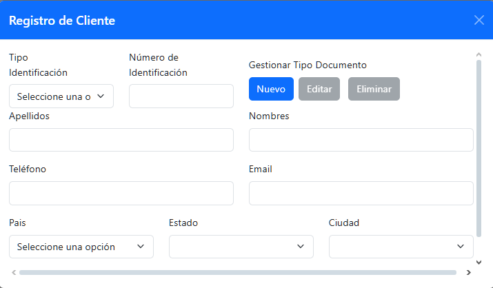 Creacion cliente