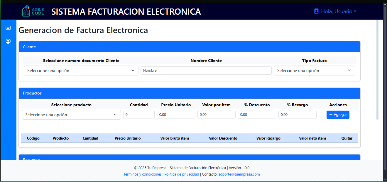 Sistema de Facturación Electrónica